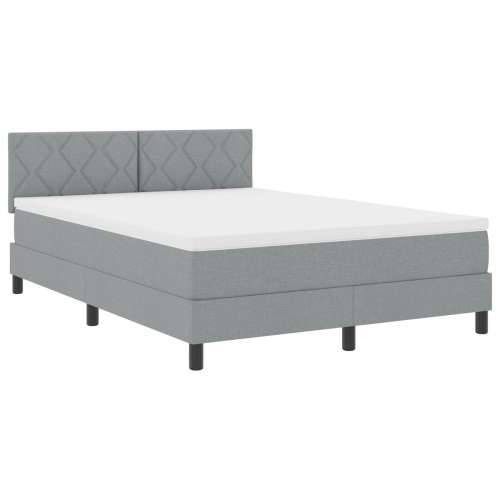 Box Spring Krevet s Madracem Svijetlosivi 140x200 cm Tkanina Cijena