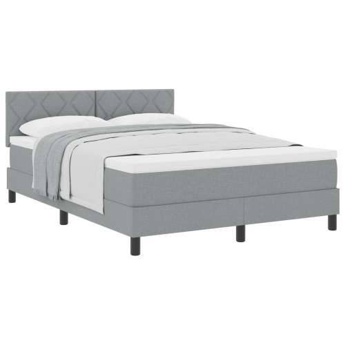 Box Spring Krevet s Madracem Svjetlosiva 160x200 cm Tkanina Cijena