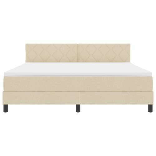 krevet s box springom i madracem krem 180x200 cm tkanina Cijena