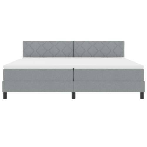 Krevet na visokom uzglavlju s madracem Svjetlosiva 200x200 cm Tkanina Cijena