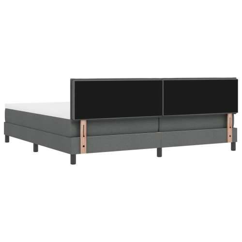 Kutišni krevet s madracem Tamno sivi 200x200 cm Tkanina Cijena