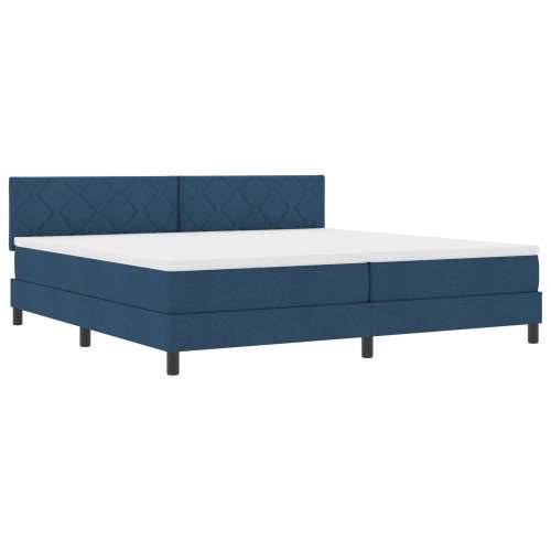 Krevet s box springom s madracem plavi 200x200 cm tkanina Cijena