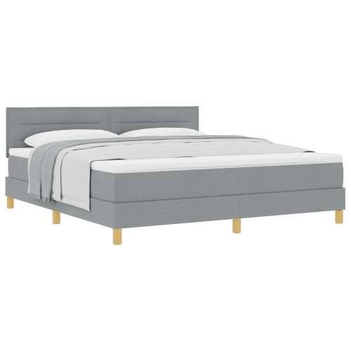 Krevet s box springom s madracem svjetlosive boje 180x200 cm tkanina Cijena