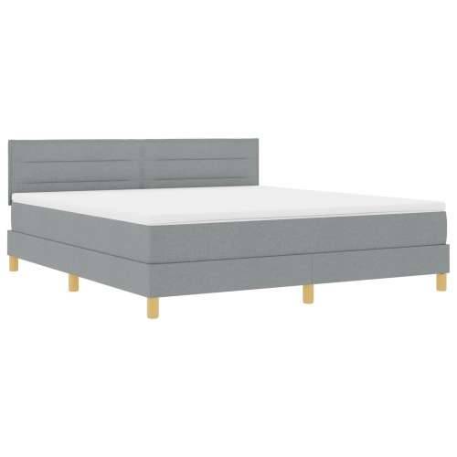 Krevet s box springom s madracem svjetlosive boje 180x200 cm tkanina Cijena