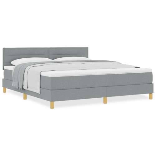 Krevet s box springom s madracem svjetlosive boje 180x200 cm tkanina Cijena