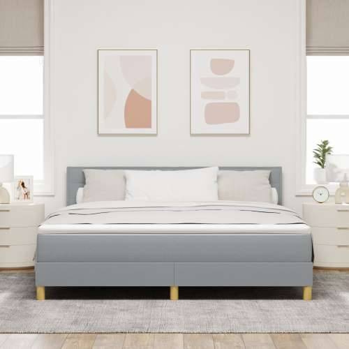Krevet s box springom s madracem svjetlosive boje 180x200 cm tkanina Cijena