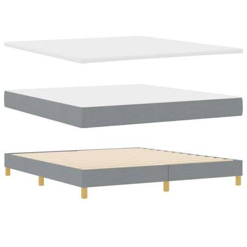 Krevet s box springom s madracem svjetlosive boje 180x200 cm tkanina Cijena