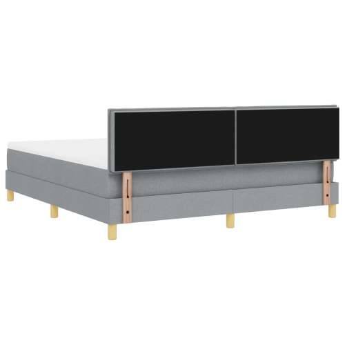 Krevet s box springom s madracem svjetlosive boje 180x200 cm tkanina Cijena