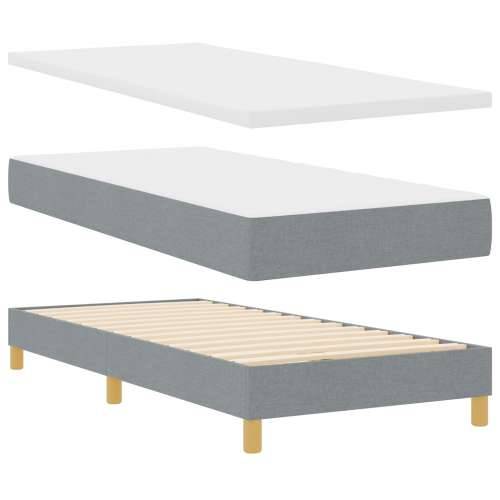 Krevet s kutijom za opruge s madracem Svjetlosiva 100x200 cm tkanina Cijena