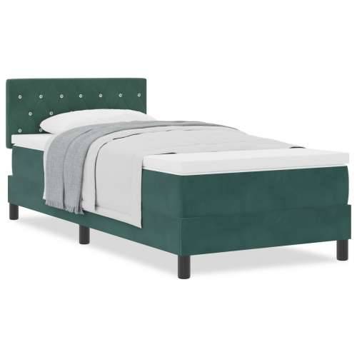 Box Spring Krevet s Madracem Tamno Zelena 100x200 cm Baršun Cijena
