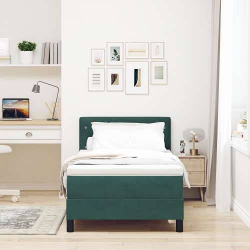Box Spring Krevet s Madracem Tamno Zelena 100x200 cm Baršun Cijena