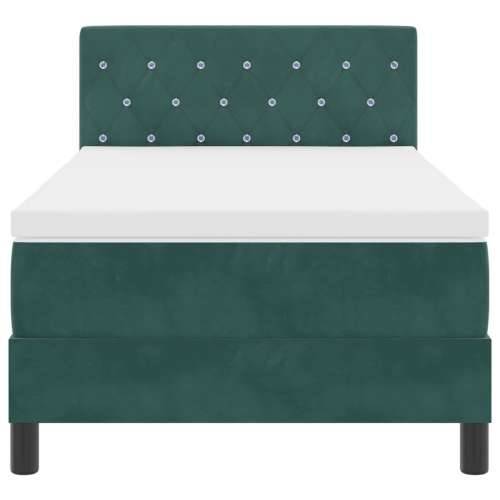 Box Spring Krevet s Madracem Tamno Zelena 100x200 cm Baršun Cijena