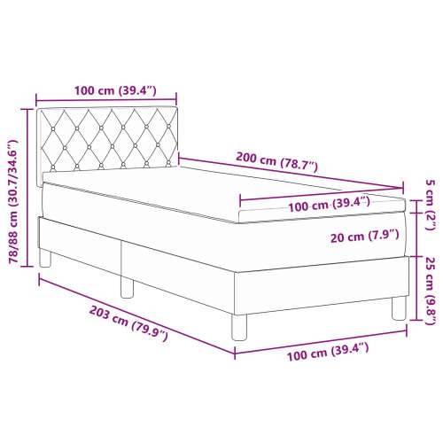 Box Spring Krevet s Madracem Tamno Zelena 100x200 cm Baršun Cijena