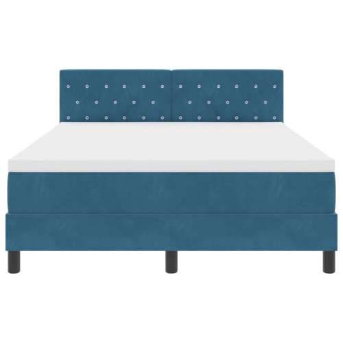 Krevet s box springom i madracem tamnoplave boje 140x190 cm Baršun Cijena