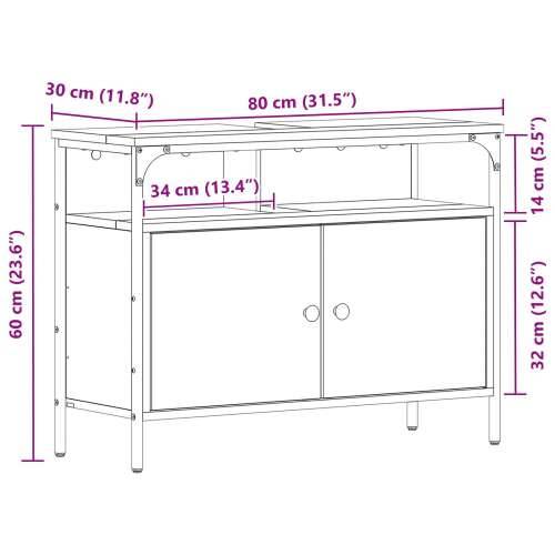 Kabinet za Lavabo - Umivaonik u kupaonici, umjetni hrast, 80x30x60 cm, inženjerska drva Cijena