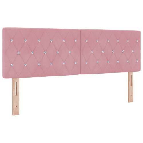 Box Spring Krevet s Madracem Ružičasta 140x190 cm Baršun Cijena