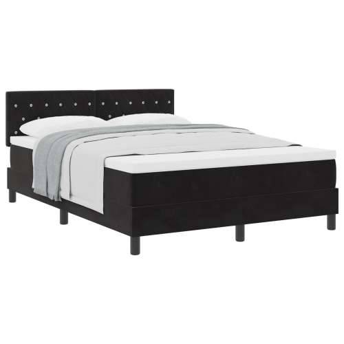 Box Spring Krevet s Madracem Crni 160x200 cm Baršun Cijena