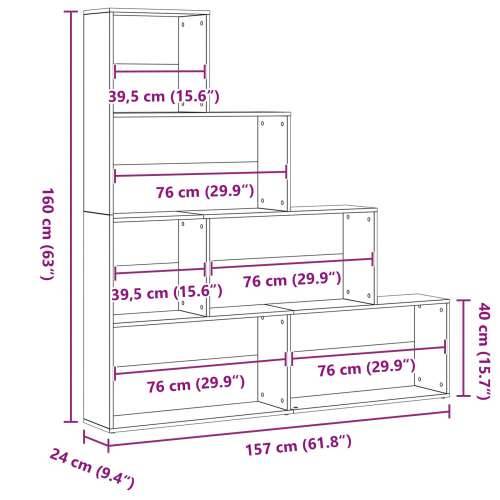 Knjiga Kabinet/Dijelitelj Prostorije Crna Bukva 155x24x160cm Konstruirano Drvo Cijena