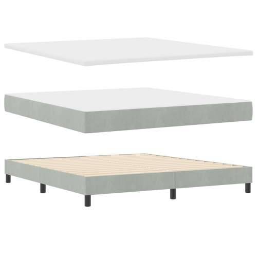 Box Spring Krevet s Madracem Svjetlosiva Super King Baršun Cijena