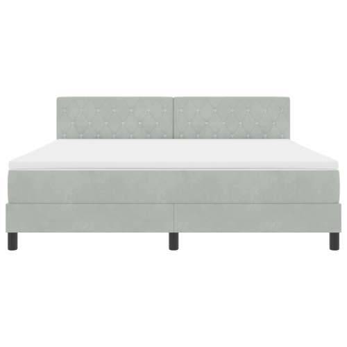 Box Spring Krevet s Madracem Svjetlosiva Super King Baršun Cijena
