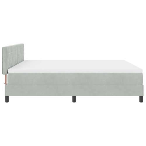 Box Spring Krevet s Madracem Svjetlosiva Super King Baršun Cijena