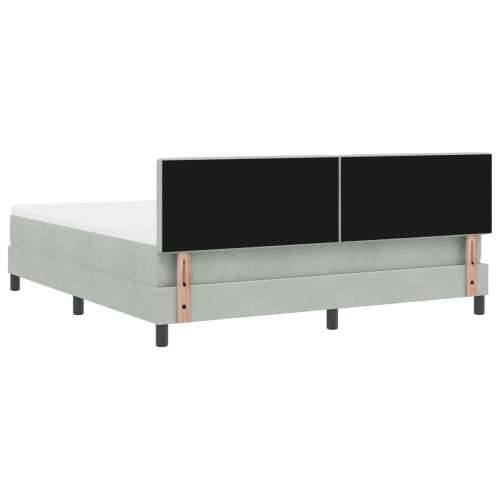 Box Spring Krevet s Madracem Svjetlosiva Super King Baršun Cijena