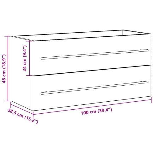 Ormar za Lavabo - Umivaonik Kupaonica Stari drveni 100x38,5x48 cm inženjerska drva - Staro drvo 100 x 38.5 x 48 cm 1 Cijena
