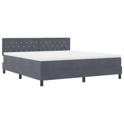 Box Spring Krevet s Madracem Tamno Siva Super King Baršun Cijena