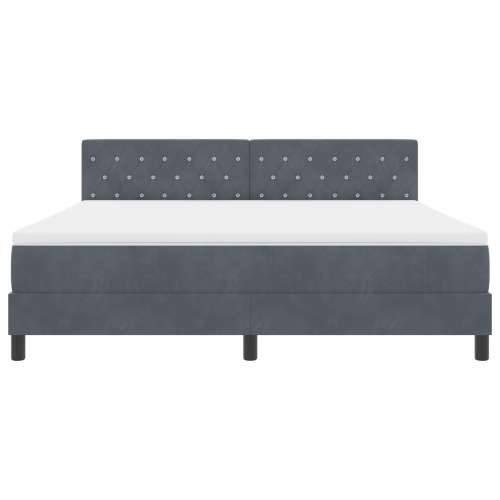 Box Spring Krevet s Madracem Tamno Siva Super King Baršun Cijena