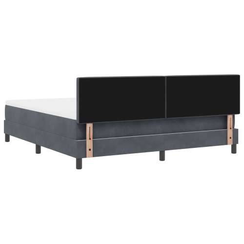 Box Spring Krevet s Madracem Tamno Siva Super King Baršun Cijena