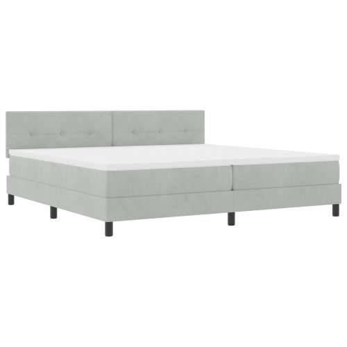 Box Spring Krevet s Madracem Svjetlosiva 200x200 cm Baršun Cijena