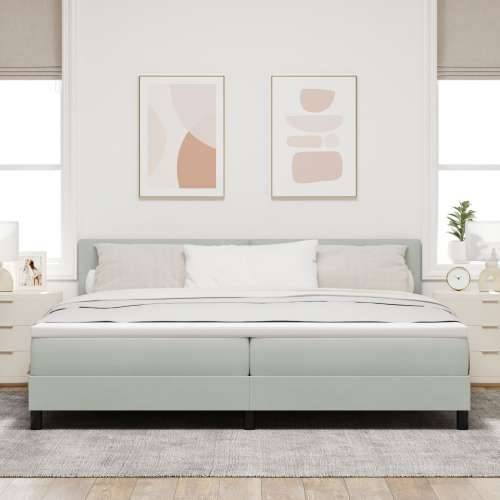 Box Spring Krevet s Madracem Svjetlosiva 200x200 cm Baršun Cijena