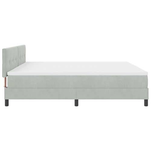 Box Spring Krevet s Madracem Svjetlosiva 200x200 cm Baršun Cijena