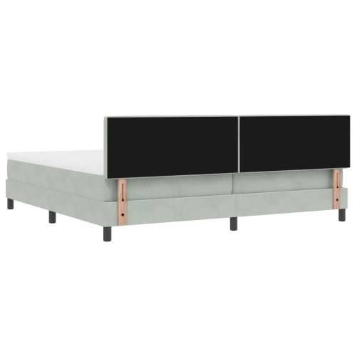 Box Spring Krevet s Madracem Svjetlosiva 200x200 cm Baršun Cijena