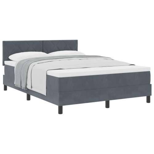 Box Spring Krevet s Madracem Tamno Siva 140x200 cm Baršun Cijena
