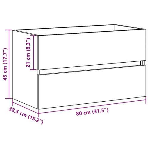 kupaonski ormarić Crni hrast 80x38.5x45 cm Konstruirano drvo - Crni hrast 80 x 38.5 x 45 cm 1 Cijena