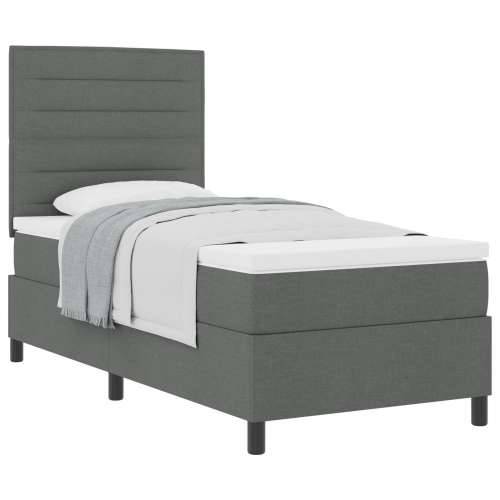 Box Spring Krevet s Madracem Tamnosivi 80x200 cm Tkanina Cijena