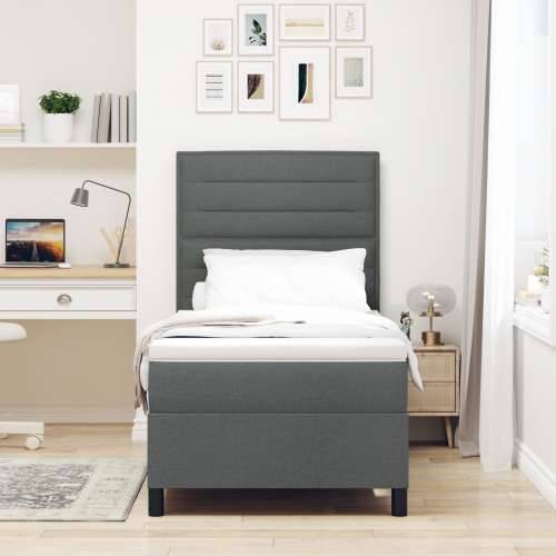 Box Spring Krevet s Madracem Tamnosivi 80x200 cm Tkanina Cijena