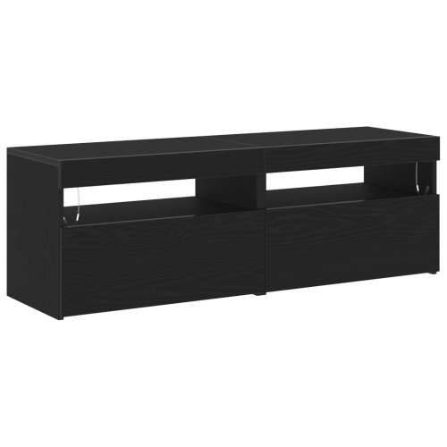 TV ormari s LED svjetlima 2 kom Crni Hrast 60x35x40 cm Konstruirano drvo Cijena