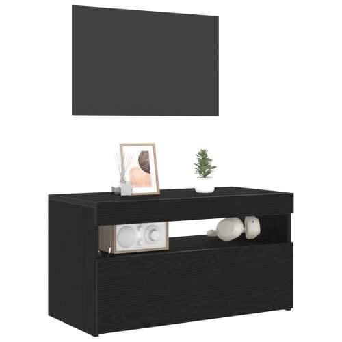 TV ormari s LED svjetlima 2 kom Crna hrast 75x35x40 cm Konstruirano drvo Cijena