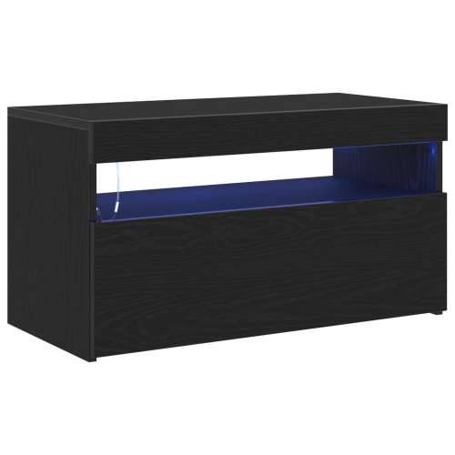 TV ormari s LED svjetlima 2 kom Crna hrast 75x35x40 cm Konstruirano drvo Cijena