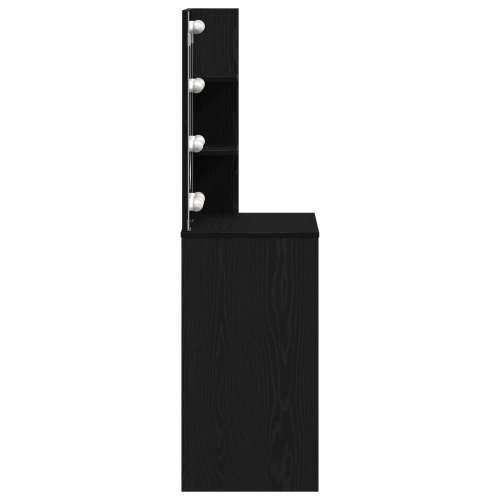 LED Toaletni Stol u Crnom Hrastu - 71 x 40 x 141 cm, Napravljen od Konstruiranog Drva Cijena