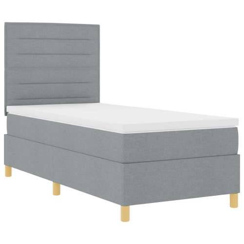 Krevet s kutijom i madracem svjetlosive tkanine 80x200 cm Cijena