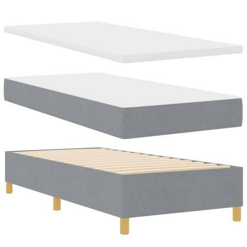 Krevet s kutijom i madracem svjetlosive tkanine 80x200 cm Cijena