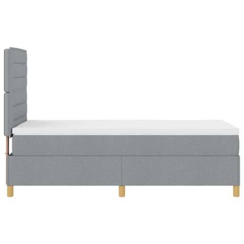 Krevet s kutijom i madracem svjetlosive tkanine 80x200 cm Cijena
