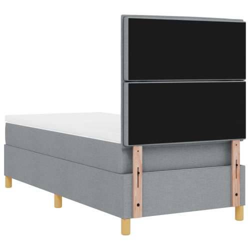 Krevet s kutijom i madracem svjetlosive tkanine 80x200 cm Cijena
