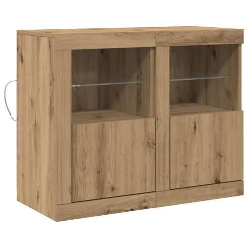 Bočne Ormariće s LED Svjetlima 2 kom Artisan Hrast 41x37x67 cm Cijena