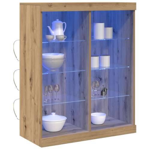 Komoda s LED svjetlima, umjetni hrast, 41x37x100 cm Cijena