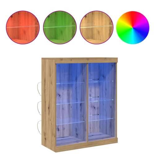 Komoda s LED svjetlima, umjetni hrast, 41x37x100 cm Cijena
