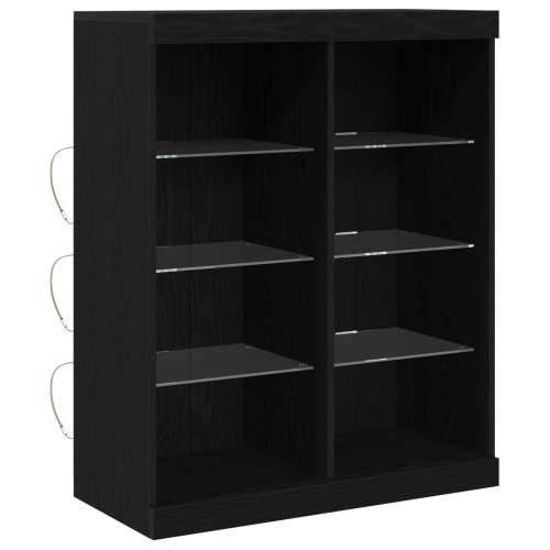 Komoda s LED svjetlima Crni hrast 41x37x100 cm Cijena